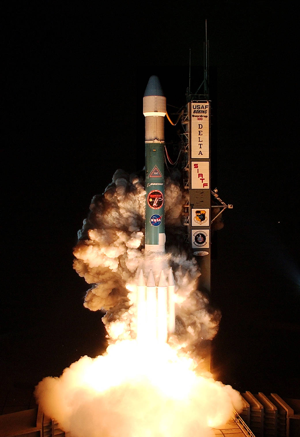 Black and White Photograph of a rocket