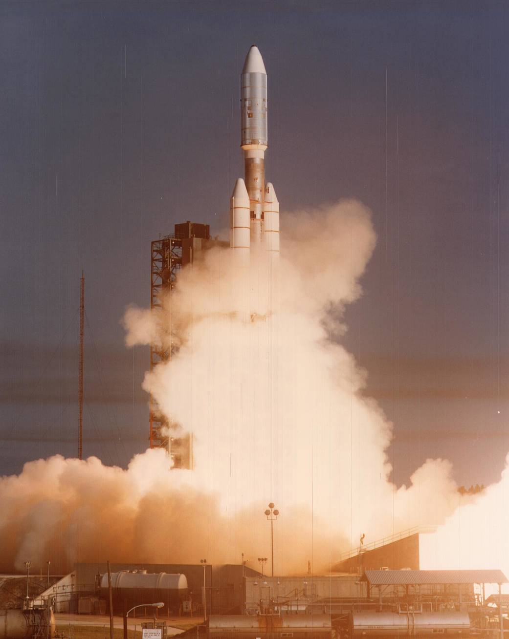 Black and White Photograph of a rocket